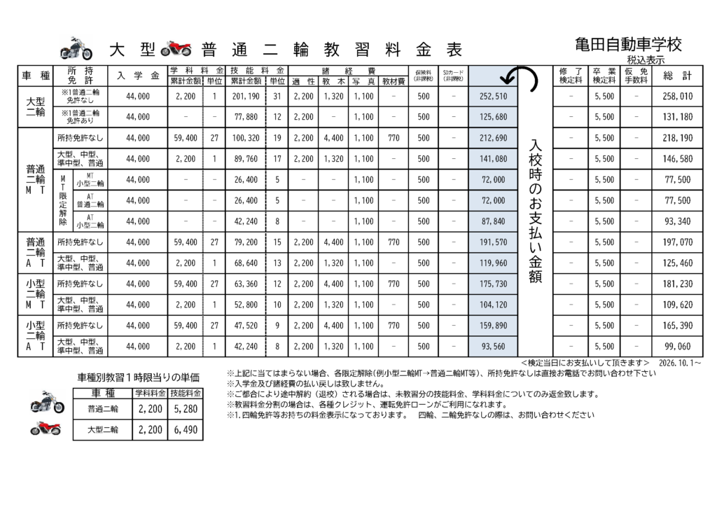 新料金表2